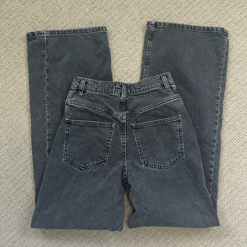 ASOS Design Ridley Jean high rise wide leg black denim size 25 length 32